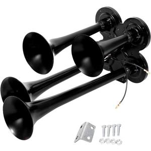 AUXMART 4 Trumpet Air Horn Universal 12V/24V 150db 4-trumpet Air Train Horn Powerful Loud Vehicle Modified Air Horns for Police Car Vehicle Truck Motorcycle Lorry Boat SUV Train AUXMART 4 Trumpet Air Horn Universal 12V/24V 150db 4-trumpet Air Train Horn Powerful Loud Vehicle Modified Air Horns for Police Car Vehicle Truck Motorcycle Lorry Boat SUV Train