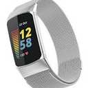 WITHit Stainless Steel Mesh BAND-For Use With FITBIT CHARGE 5~ Black- BAND ONLY