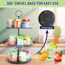 Flavor Pods Holder for Ninja Thirsti Flavored Water Drops, Rotatable Holds 15 Pods Storage Rack for Ninja Thirsties Drink System, Acrylic Pods Organizer for Ninja Thirsty, Black