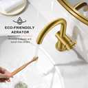 KENES Brushed Gold Single Handle Bathroom Faucets Modern Prep Wet Bar Sink Faucets Bathroom Sink Faucet with Drain Assembly & Deck Plate, Farmhouse RV Camper Outdoor Utility Faucet, KE-9005B-4