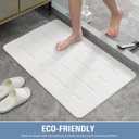 OTHWAY Large Stone Bath Mat, 32"x 20" Diatomaceous Earth Bath Mat for Bathroom Quick Drying Absorbing, Long Non-Slip Diatomite Hard Stone Shower Mat Instant Dry(White Grey)