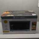 West Bend Microwave Oven 1000-Watts Compact with 6 Pre-Set Cooking Settings, Time and Weight Defrost, Electronic Control Panel and Glass Turntable, 1.1 Cu.Ft., Stainless Steel