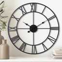 30 Inch Wall Clock for Living Room Decor, Black Roman Numeral
Silent Non Ticking, Battery Operated, Durable Metal Wall Clock for Dinning Room,Entryway,Home Office & Fireplace Decor