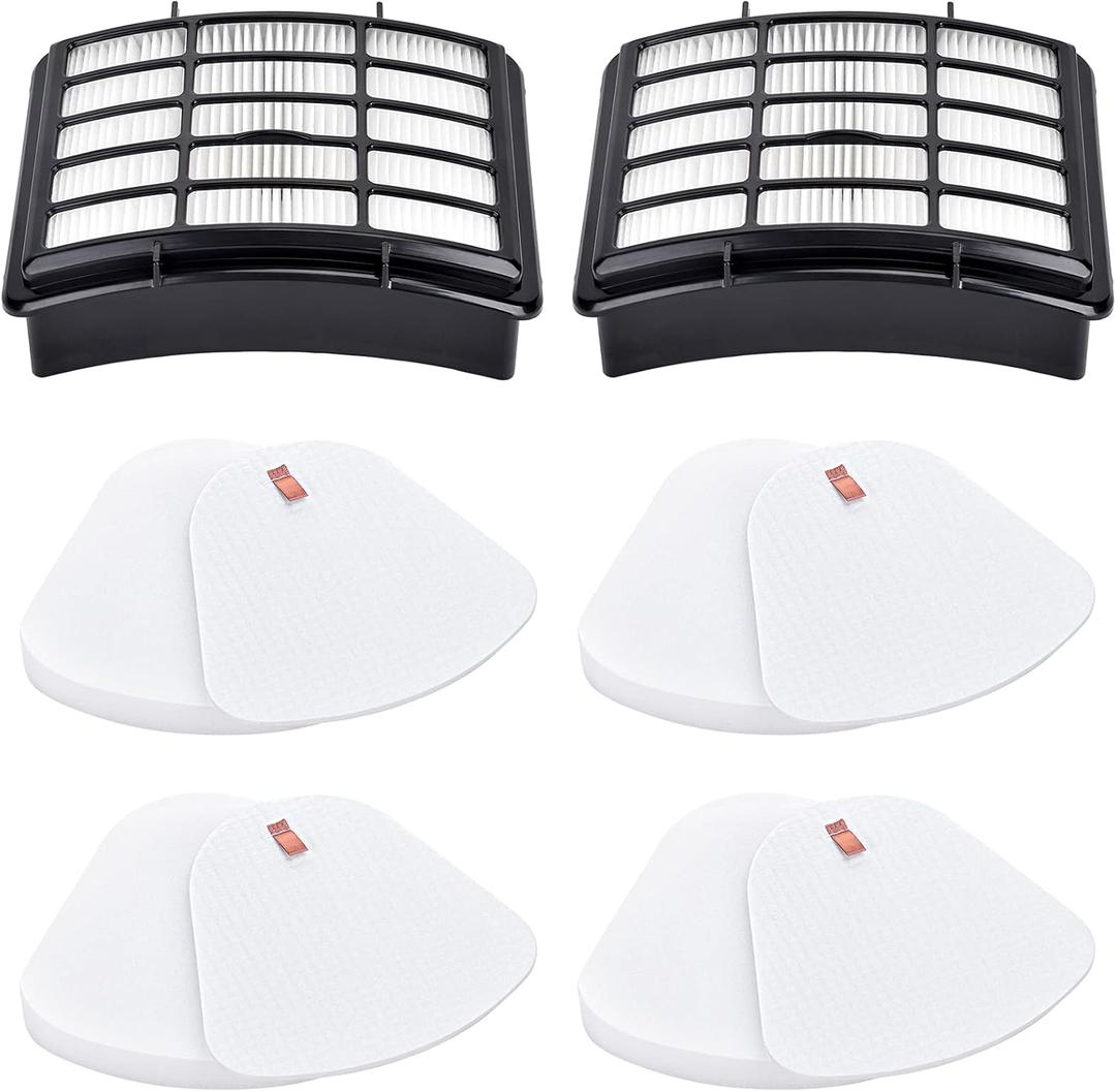Filters for Shark Navigator Lift Away Deluxe ZU503AMZ NV360 NV352 NV370 NV358 NV355 NV351 NV356E UV540 NV350 NV356, Compare to Part # XFF350 & XHF350, 2 Hepa + 4 Foam & Felt Filter Replacement