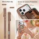DOMAVER for iPhone 17 Pro Max Case, Magnetic Phone Case for iPhone 17 Pro Max [Compatible with MagSafe] Slim Fit Flowers Floral Design Shockproof Protective Bumper Women Men Girls Boys Cover- Brown