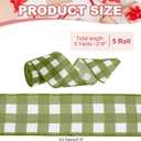 PATIKIL 30 Yards x 2.5" Buffalo Plaid Ribbon, Green and White Gingham Ribbon Gift Wrapping Ribbon for Thanksgiving Bow Wreath Craft Birthday Wedding