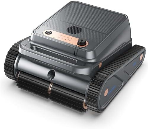 EZIOOV U8 Cordless Robotic Pool Cleaner, Pool Vacuum for Inground Pools, Wall & Waterline Cleaning, 150min Battery Life, Intelligent Route Planning, for Pools up to 2,000 Sq.ft (Dark-Grey)