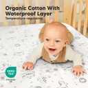 2-Pack Waterproof Crib Sheets for Boys, Girls - 52x28 Fitted Organic Cotton Baby Crib Sheets, Toddler Mattress Protector Cover, Washable, Soft & Durable Baby Bedding Essentials (KeaSafari)