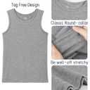 5 Pack Boys Tank Tops Boys Undershirts Kids Cotton Undershirts Tees Sleeveless Tank Tops Shirts for Kids Youth (Blue, M)