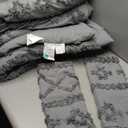 Bedsure Tufted Boho Comforter Set Queen Size - Grey Boho Bed Set, GentleSoft 3 Pieces Farmhouse Shabby Chic Embroidery Bedding, Gifts for Woman, Soft Jacquard Queen Comforter for All Seasons (17 - Grey - Elegant)