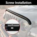 Hood Deflector Hood Protector Compatible with Jeep Wrangler JL 2025 2024 2023 2022 2021 2020 2019 2018 & 2020-2025 Gladiator JT Gloss Black Hood Protector Bug Deflector Stone Guard