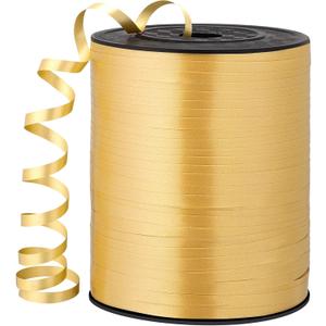 woric Gold Curling Ribbon 600 Yards 1/5 Inch Gold Ribbon Balloon String Ribbons for Mothers Day Balloons Bows Art Crafts Harvest Party Gift Wrapping Decorations