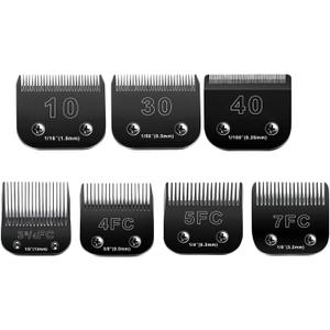 7pack Dog Grooming Blades Compatible with Andis Dog Clippers Blades,Dog Clipper Blades Compatible with Oster A5,Wahl km10 Dog Clippers,Stainless-Steel Blade Sharp