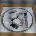 Shrine Lighting Drum Chandeliers, Farmhouse Style, Perfect Drum Pendant Light for Dining Room, D21'' x H8'', Adjustable Chains 59'', E26*3 Sockets, Beige Linen Fabric Lampshade & Black Rod