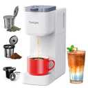 Tastyle Single Serve Coffee Maker for K Cup, Ground and Tea Leaves, Hot and Iced Coffee Machines with Bold Setting, 6 to 16 Oz Brew Sizes, Compact for Small Spaces, White (2.0 Version)