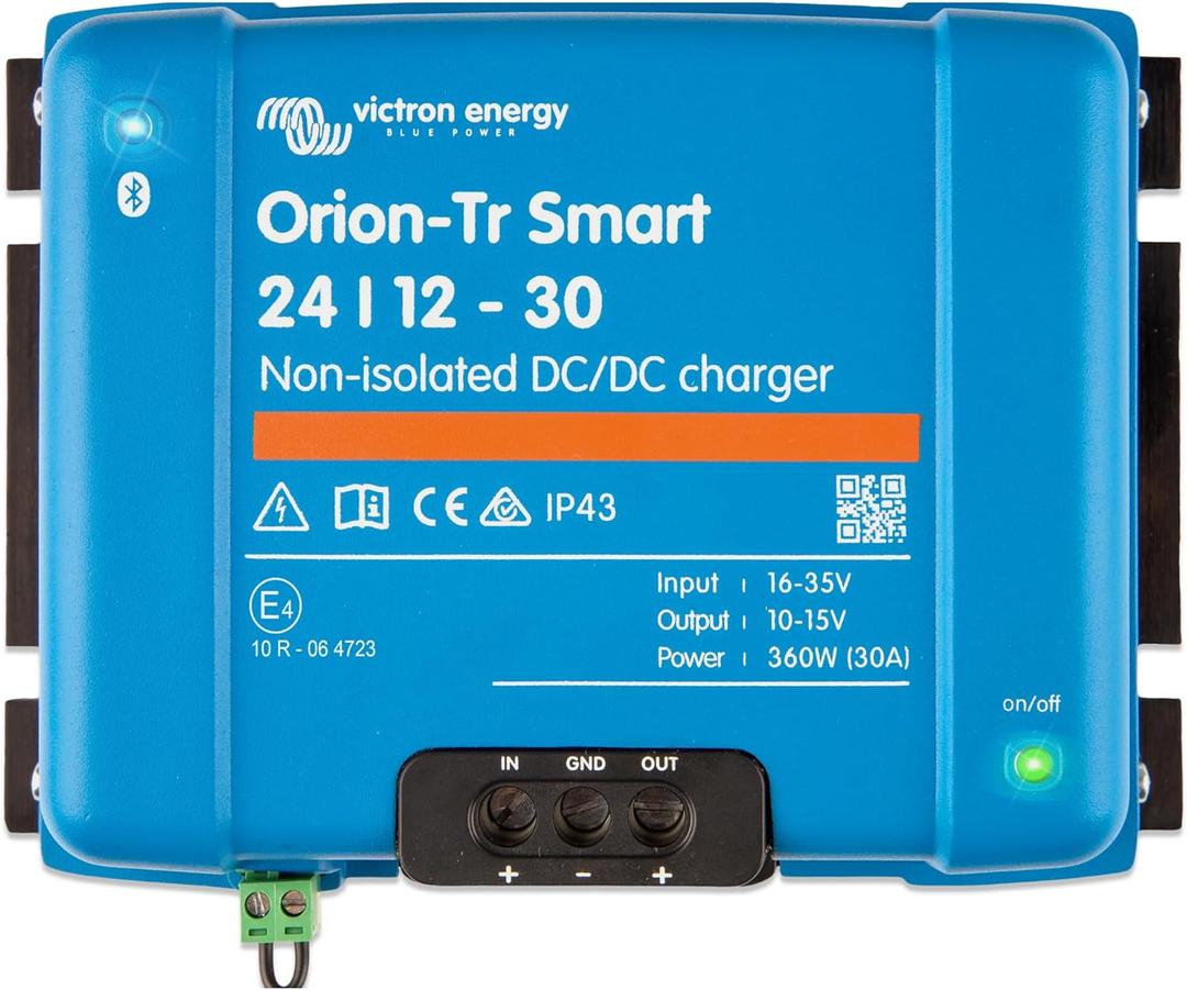 Victron Energy Orion-Tr Smart DC to DC Charger (Bluetooth) - 24/12-Volt 30 amp 360-Watt - Battery Charger for Dual Battery Systems - Non-Isolated