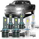 Compatible with Dodge Ram 1500 2500 3500 2016-2018(with Projector Version) Fog Bulbs, High&Low Beam Fog Light Bulbs Combo, 800% Super Bright 6000K Cool White, Plug and Play, Pack of 6