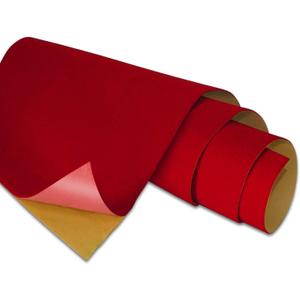 COLOURFUL US Red Self Adhesive Velvet Fabric Sticky Felt Sheets for Art & Crafts, Jewelry Box, Drawer Liners- 2PCS x (17.3 inch x 39.3 inch)