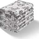 Stuffed 3 Pcs Soft Dog Blankets for Small Dogs Newborn, Washable Puppy Blanket for Cat Kitten Essentials, 24 * 16 Inches, Grey Cute Paw Print