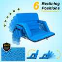 yeyeeyyee Stadium Seats with Back Support 2 Pack Wide, Exclusive Bleacher Chairs with Back and Cushion Folding Stadium Chairs, 6 Reclining Positions Waterproof Bleacher Seats (Wide|22.5" Blue)