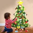 B bangcool DIY Felt Christmas Tree 26Pcs Xmas Ornaments 3.2ft DIY Christmas Tree Wall Hanging Xmas Gifts Christmas Decorations