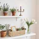 2 Pcs Toilet Paper Baskets for Organizing, Boho Decor Wicker Baskets Paper Rope Storage Handmade Foldable Large Storage Organizer Bins for Countertop Home Bedroom Livingroom Decor