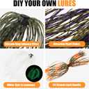 2 x OROOTL Silicone Jig Skirts Spinnerbait Skirt Replacement Bass Fishing Lures for DIY Spinner Baits Buzzbaits Squid Jig Accessories