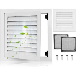 Access Panel with Vent for Drywall, 12x12 Inch Wall Hole Cover, Vented Plumbing Access Door for Drywall, Heavy Durable Aluminum Alloy, Removable Insect Screen,Outer Dimensions: 13 1/4" x13 1/4"