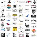 2 x BulbaCraft 100Pcs Aviation Stickers and Decals, Pilot Stickers for Laptop, Airplane Decals, Aviation Gifts, Airplane Party Decorations, Gifts for Women & Men