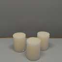 CANDWAX 3x4 inch Pillar Candles Set of 3  Unscented Dripless Rustic Ivory Candles for Home Decor, Weddings, Table Settings