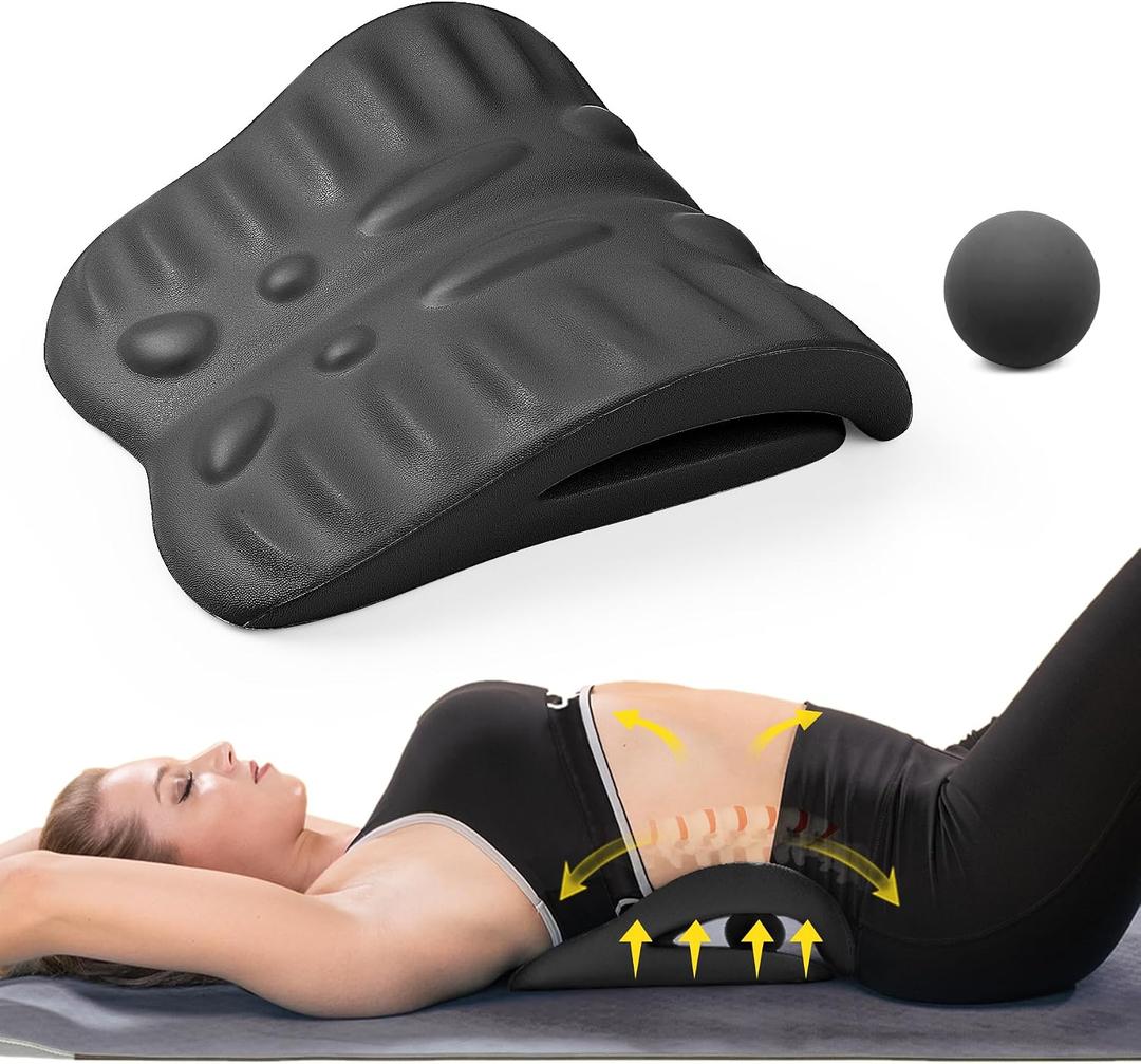RESTCLOUD Back Stretcher for Back Pain Relief, Back Stretching Cushion, Chronic Lumbar Support Pillow Helps with Spinal Stenosis, Herniated Disc and Sciatica Nerve Pain Relief Lumbar Stretcher