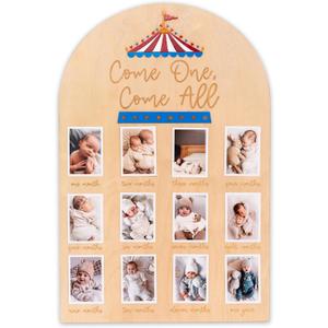 Wooden Carnival-Themed 1st Birthday Photo Board, Large