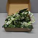 HXSCOO 80 inch Pack of 3 Wisteria Artificial Flowers Vine Garland Wedding Arch Decoration Fake Plants Foliage Rattan Trailing Faux Flowers Ivy Wall (Color : White)