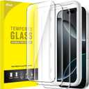 JETech Screen Protector for iPhone 16 Pro 6.3-Inch, Tempered Glass Film with Easy Installation Tool, Case-Friendly, HD Clear, 3-Pack