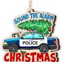 Police Car Ornament 2025 - Funny Police Officer Ornament for Christmas, Academy Graduation, Retirement, Wood Ornaments for Christmas Decorations, Policeman Gifts for Boy, Dad, Husband
