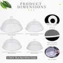 Baderke 4 Pcs Metal Mesh Food Cover 14'' 12'' 11'' 10'' Outdoor Picnic Food Net Covers for Outside Keep out Flies for Table Picnic Camping(White)