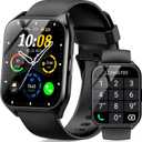 Smart Watch (Answer/Make Call), 1.85" Smartwatch for Men Women, 2025 Fitness Watch, 110+ Sport Modes/Heart Rate/Sleep Monitor/Pedometer, IP68 Waterproof Fitness Activity Tracker for Android iOS, Black