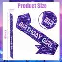 4 x Birthday Girl Sash, Purple Kpop Birthday Decorations Movie Theme Party Decorations for Fans, Happy Birthday Decorations for Party Birthday Graduation Bachelor (#Purple 1)
