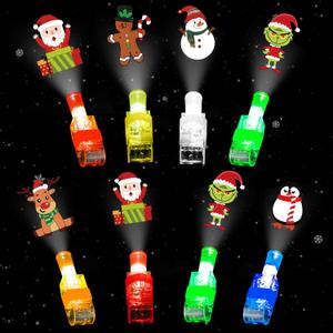 Christmas Party Favors, 36PCS LED Light Up Finger Lights Party Supplies, Glow in the Dark Toys Bulk for Stocking Stuffers, Classroom Prizes Non Candy Gift