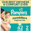 Pampers Swaddlers Diapers, Size 2 (10-22 lbs), 42 Count, Fragrance Free, Hypoallergenic, Absorbent, Pediatrician Recommended, Skin Safe