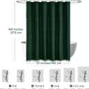 Siiluminisoy Extra Long Dark Green Boho Woven Fabric Cute 84 Inch Shower Curtain, 72 x 84 Tufted Chevron Textured Striped Modern Farmhouse Minimalist Cloth Shower Curtain for Bathroom