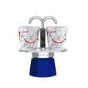 Bialetti - Mini Express Kandinsky: Moka Set includes Coffee Maker 1-Cups (2.8 Oz) + 1 shot glasses, Light Blue, Aluminum