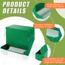 Maxcheck 2 Pcs Rabbit Feeder for Cages Small Animal Food Pellet Dispenser with Lid Metal Chicken Grit Oyster Shell Squirrel Feeders Outside(7.7 Inches,Mesh Bottom,Green)