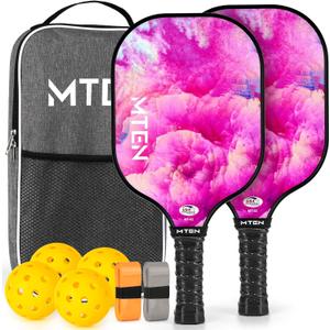 Pickleball Paddles Set of 2 or 4, or Single Paddle USAPA Approved Fiberglass Surface Pickleball Rackets Set for Men & Women