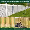 42.5ft(L) x 13in(H) Animal Barrier Fence, 30 Panels No Dig Garden Fence for Dog Rabbit, Rustproof Anti Digging Barrier, Garden Edging Border Ground Defense for Outdoor, Yard, Patio, White