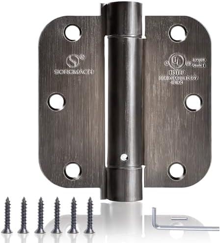 SORGMACH Self Closing Hinge 3 ½"x 3 ½" Oil Rubbed Bronze Auto Close Spring Hinge Adjustable 3 1/2 Inch Door Closer Hinges 5/8" Radius Corner for Commercial Auto Self-Closing Door 3 Pieces