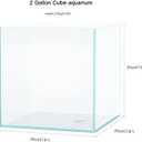 AWXZOM Small Nano Tall Rimless Tank, Glass Fish Tank, Betta Tank (2 Gallon 7.8x7.8x7.8inch/20x20x20cm)