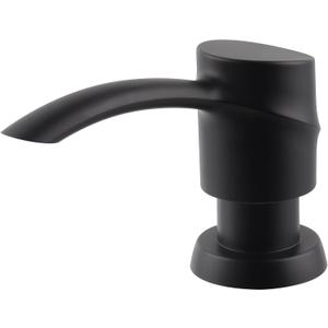 SAMODRA Kitchen Sink Soap Dispenser,Lotion Dispenser,ABS Dispenser Built-in Pump Head with 11 oz PET Bottle, Refill from Top Black Matt
