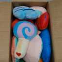 Cheerful 20-Pack Squeaky Dog Toys Set - Included 4 Dog Bags, Plush Puppy Toys with Irresistibly Cute Characters for Small Dogs, Interactive Dog Squeak Toys for Fun&Teeth Cleaning