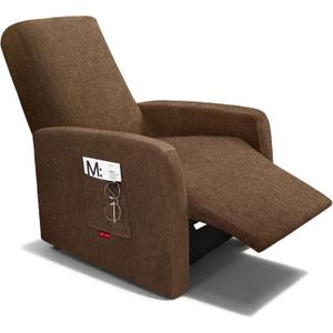 3 Pieces Stretch Recliner Chair Covers, Plush Fabric Washable Slipcover for Extra Small Lazy Boy Chairs (Chocolate)